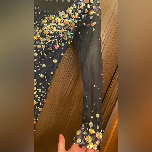 Bling! Bling! big Rhinestone Longsleeve dress Sz-O - Picture 7 of 13